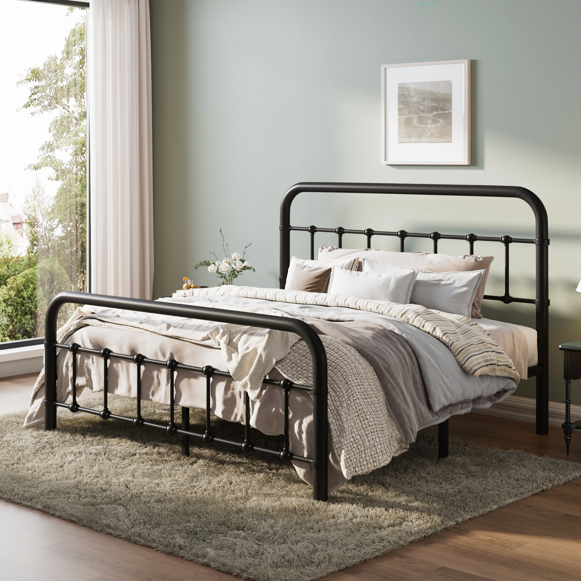 家具 hp147rd Laurel Foundry Modern Farmhouse® Kawamoto Metal Platform Bed Frame